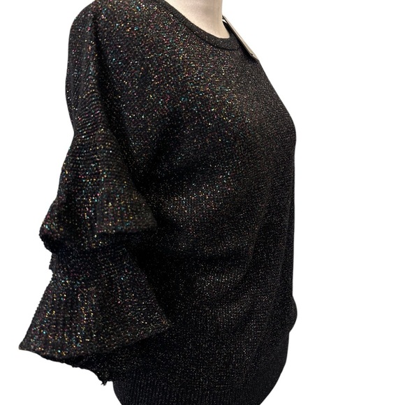 Womens Gold Metallic
Ruffle-Sleeve Sweater Sz S $99
TINI. Perfect for going out - Picture 5 of 12